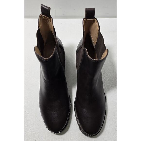 Talbots Leather Ankle Boots Gored Stretch Pull On Round Toe Dark Brown Size 10 M - Picture 7 of 10